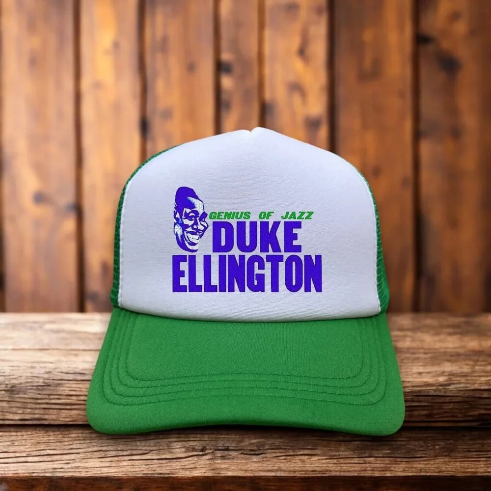 Duke Ellington Mens Trucker Hat Green Snapback Jazz Legend Baseball Cap